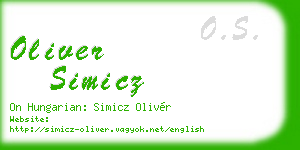 oliver simicz business card