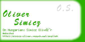 oliver simicz business card